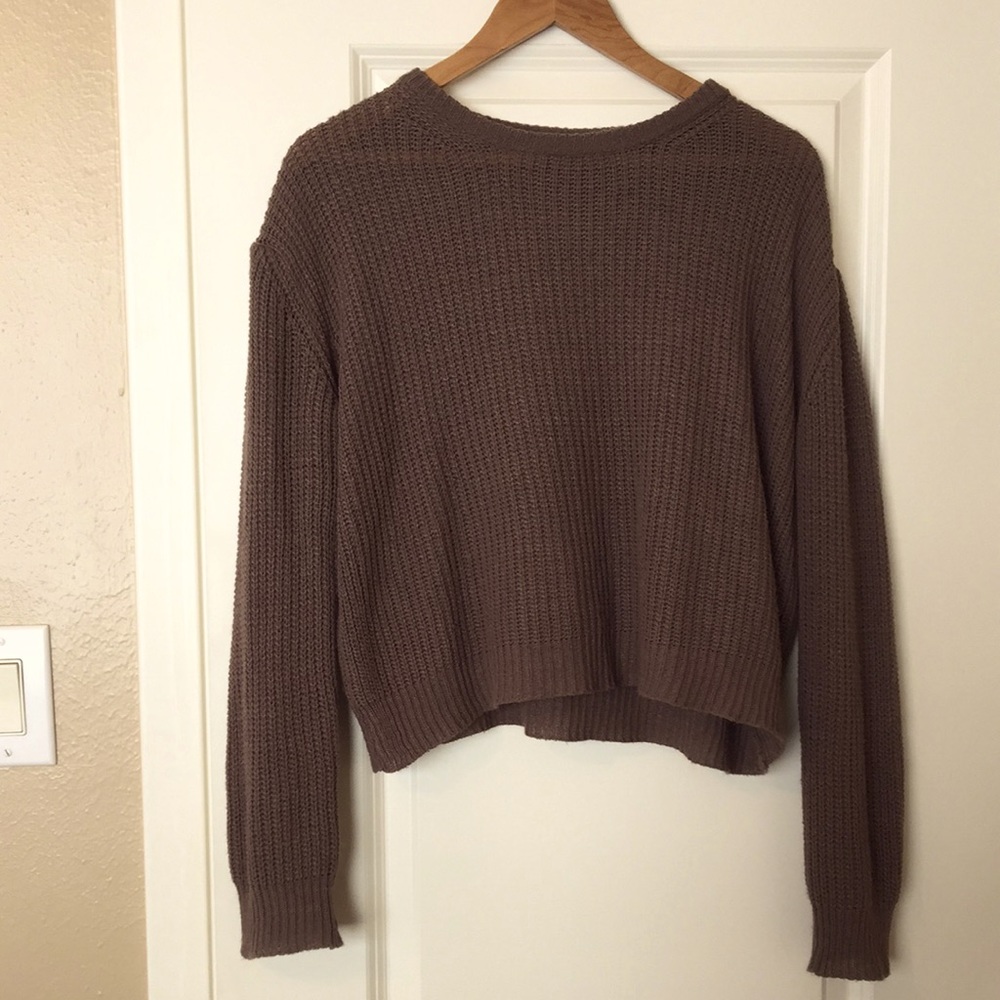 Waffle Knit Boxy Sweater American Eagle Outfitters